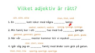 How to Learn Swedish En  grammatikövning om adjektiv och KONGRUENS