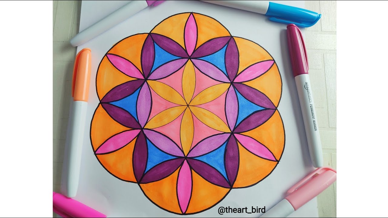 Mandala art ll geomertic pattern ll easy mandala ll geomertic tutorial