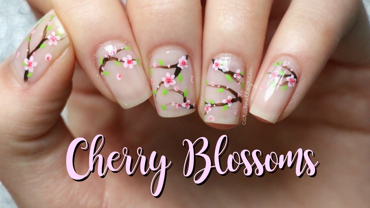 Easy Cherry Blossom Nail Art || Mother's Day Nail Art || caramellogram -  YouTube