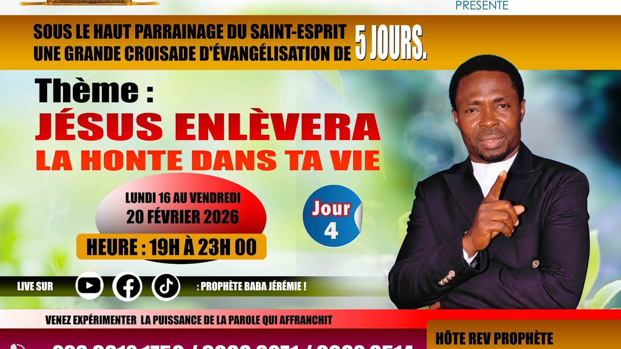 Jour 4 (Prédication 1) de la Grande Croisade d'Évangélisation a Lomé Attiegou 