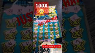 NO WAY!!! 100X MULTIPLIER 😳😳😳 JUST LIKE THAT#calottery #scratchcards #lotto #scratch #scratching