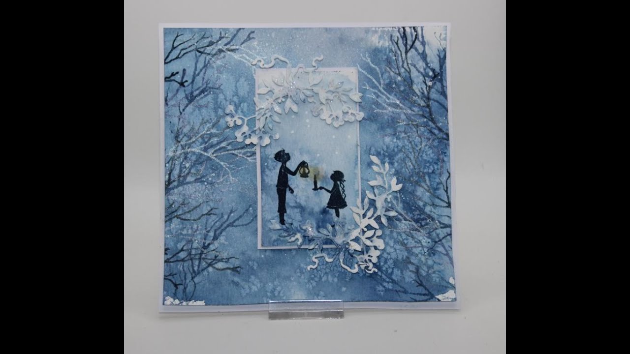 Tutorial, Salztechnik f. Hintergrund - Stempeln/Stanzen - Winterzeit - Cartes-d-Art by Sandra Huber