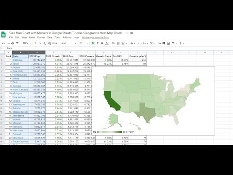 Geo Map Chart with Markers in Google Sheets Tutorial, Geographic Heat