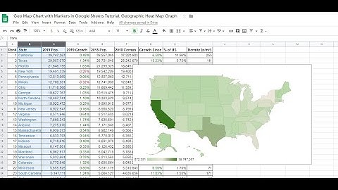 Geo Map Chart with Markers in Google Sheets Tutorial, Geographic Heat Map Graph