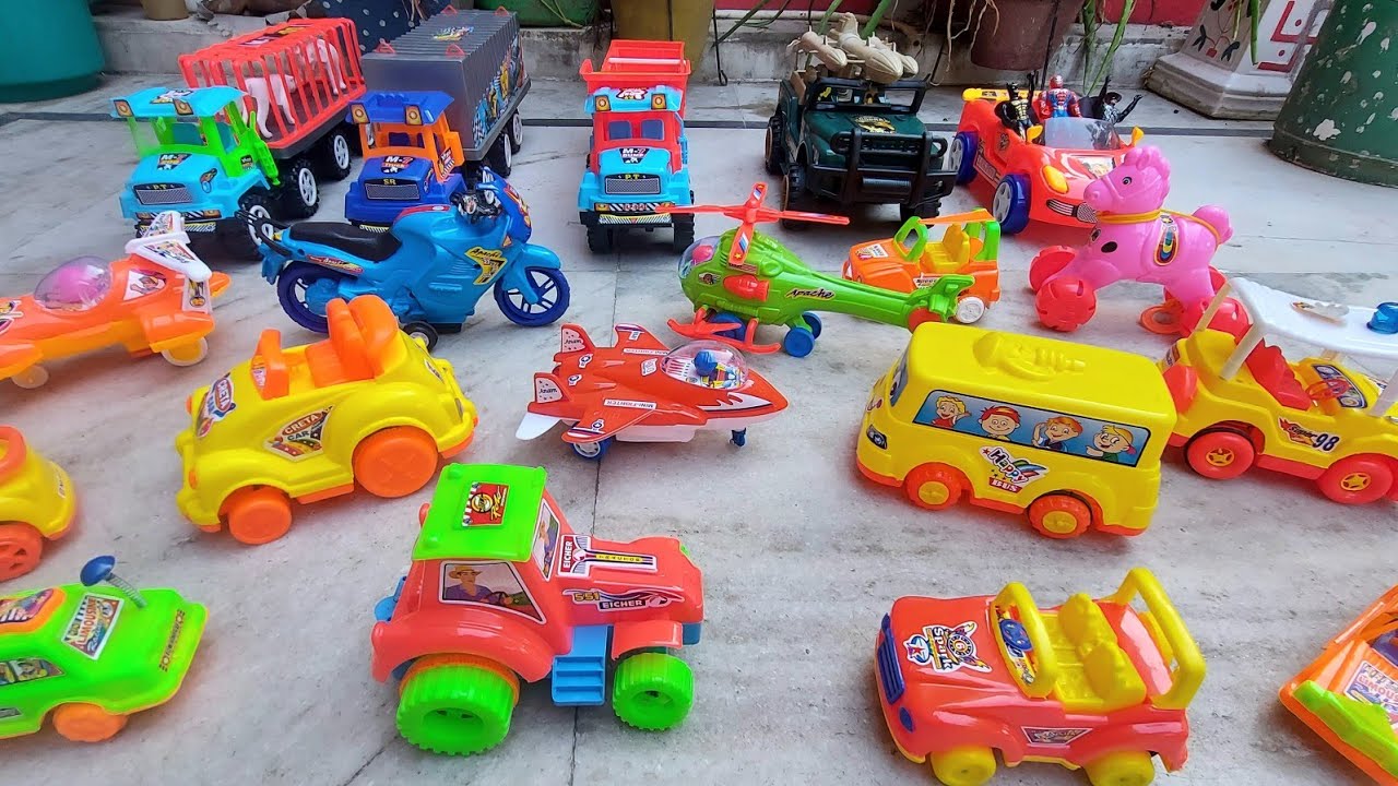 Toys Cartoon Toy Fun Car, Bus, Train, Truck, Helicopter, Tractor