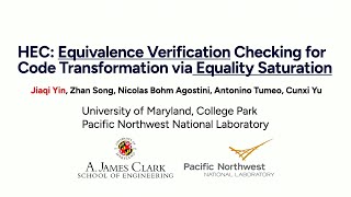 USENIX ATC '25 - HEC: Equivalence Verification Checking for Code Transformation via Equality...