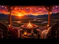 Luxury Mountain Retreat at Sunset 🔥 Cozy Fire Pit Ambience for Relaxation & Sleep