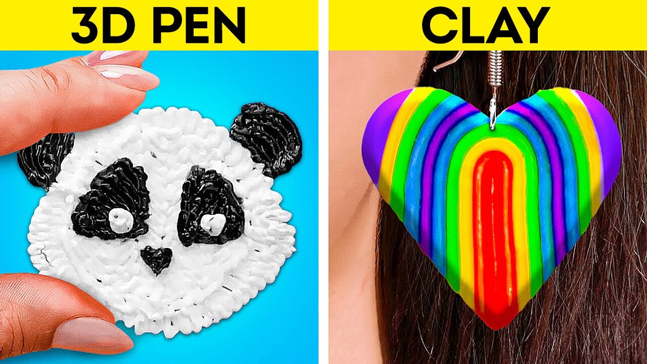 Polymer Clay Mini Crafts And DIY Ideas With 3D Pen & Glue Gun - YouTube