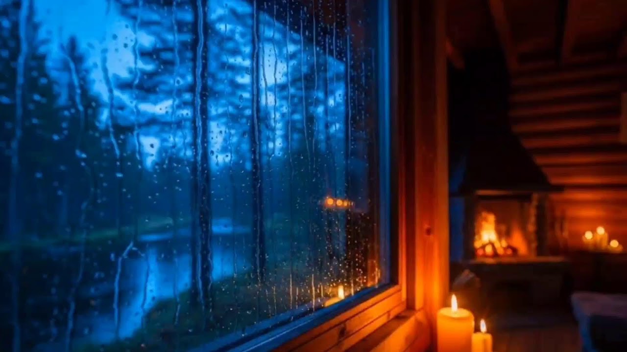 8 Hours of Pure Peace: Rain on Window & Crackling Fire 🌧️🔥