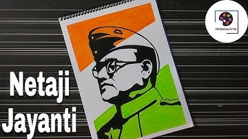 Netaji Subhash Chandra Bose Jayanti | Netaji Drawing | Oil Pastel Drawing | Step By Step