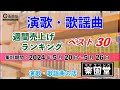 オリコン協力店 演歌・歌謡曲 週間売上げランキング ベスト30 2024年5月20日〜5月26日 @楽園堂