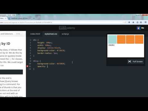 Codecademy: jQuery - Selecting by ID Walkthrough