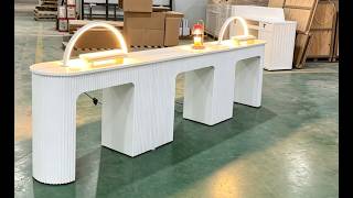 🤍 Morandi Nail Table – Connectable Design