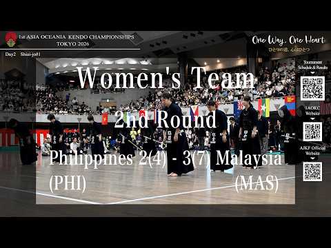 【2nd Round-Women's Team】Philippines2(4) - 3(7) Malaysia_The 1st Asia Oceania Kendo Championships