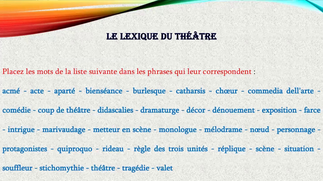 Bac Francais Sur Le Theatre www.youtube.com