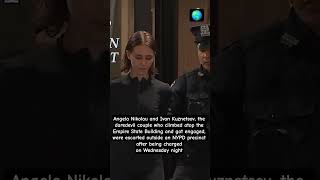 Angela Nikolau and Ivan Kuznetsov, were escorted outside NYPD precinct after being charged