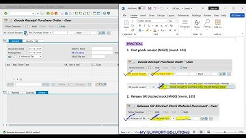 GR Blocked Stock in SAP | GR Blocked Stock in SAP MM