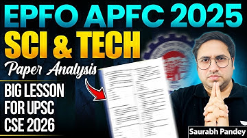 EPFO APFC 2025 Exam Analysis & Answer Key | Science & Tech Questions Solved by Saurabh Pandey