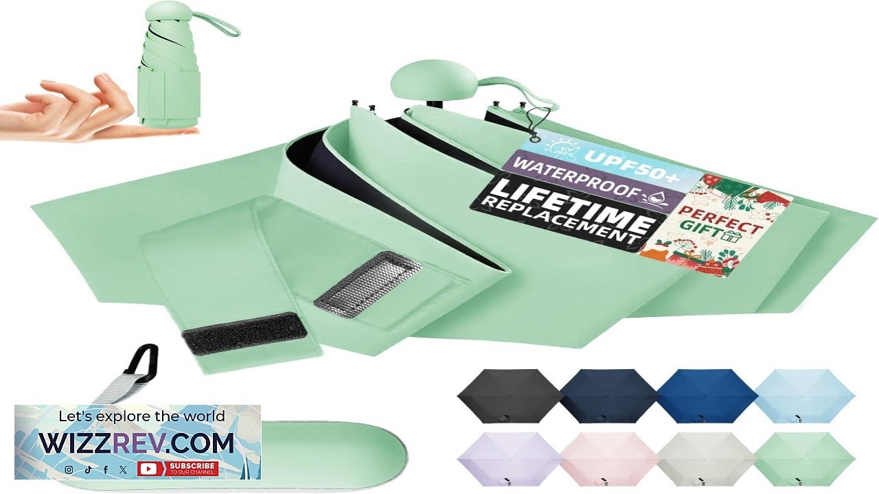 Travel Mini Umbrella Compact Small & Lightweight UV Rain Protection Pocket Sized Folding