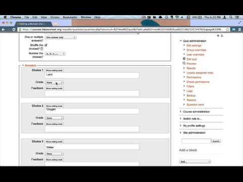 Moodle Quiz - Part 3: Adding a Multiple Choice Question