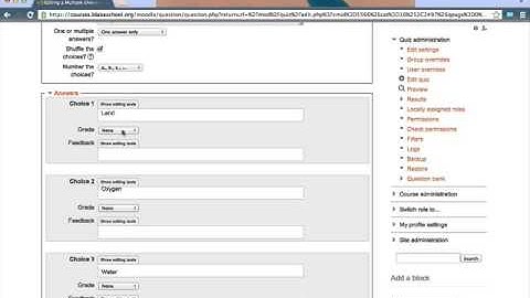Moodle Quiz - Part 3: Adding a Multiple Choice Question