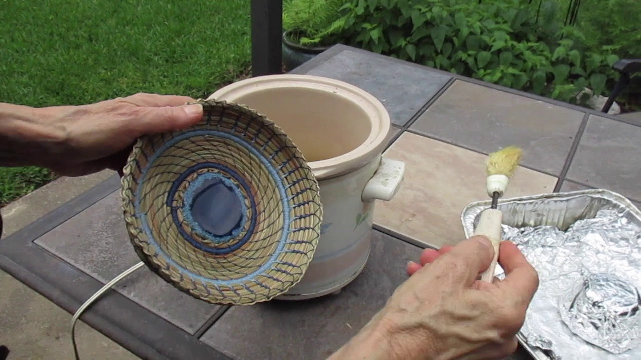How to Finish a Pine Needle Basket with Beeswax