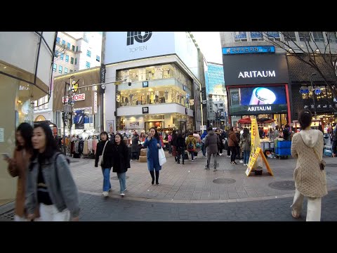 4K [ แขวงมย็อง ] Myeong-dong from Toegye-ro walking watching touring[ 퇴계로 退溪路 ]