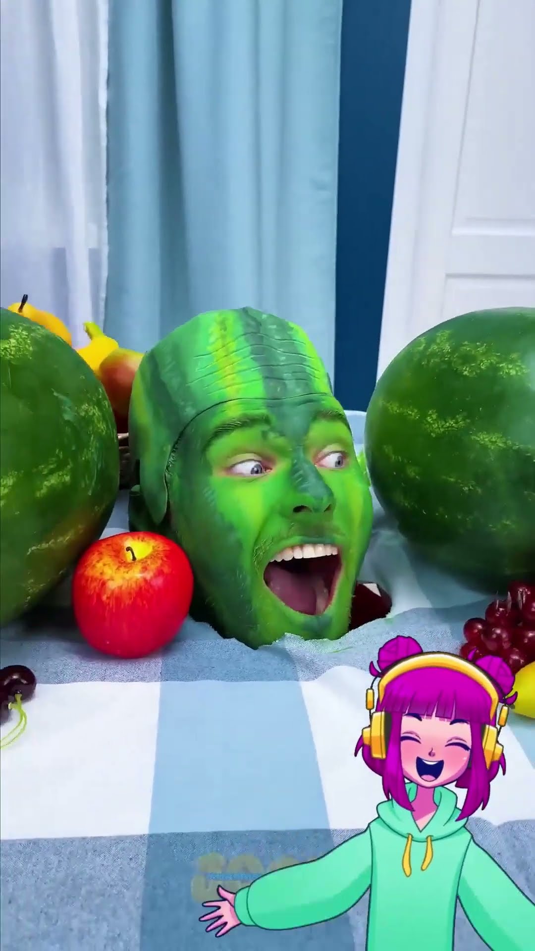 Watermelon head prank scared me! ? #prank #idea