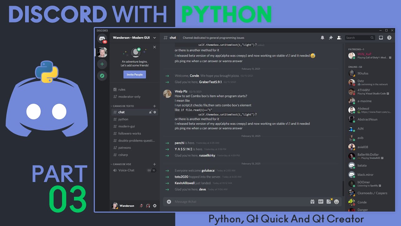 DISCORD APP WITH PYTHON AND PYSIDE2 - [TIME LAPSE VIDEO] MODERN GUI ...