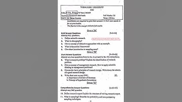 Bbs 4th year Tu Research Question - 2080 Regular  #bbs4thyear #Research #studyprozonenepal