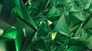 Close-up of Slowly Rotating Green Diamond Background