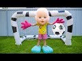 Настя и Папа играют в футбол и убирают игрушки Nastya and papa playing football