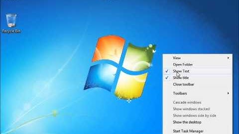 Enable Quick Launch Bar In Windows 7