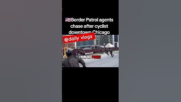 Border Patrol agents chase after cyclist downtown Chicago. Vanilla ice baby