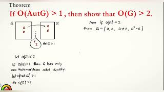 L-28 || Theorem || If O(autG) is greater than 1 then show that O(G) greater that 2