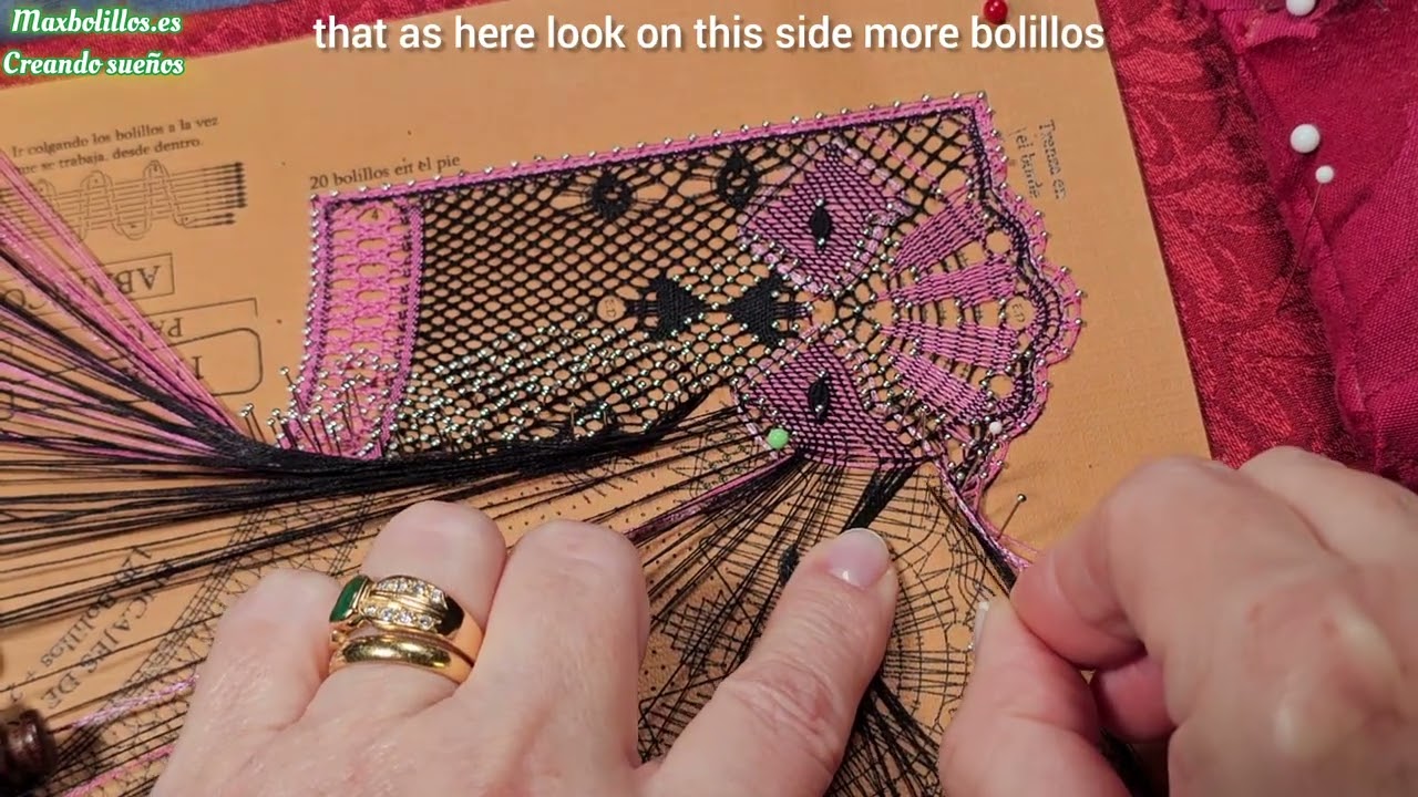 Vídeo 8 Abanico 81 Motivo a medio punto con guipur