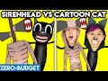 SIRENHEAD vs. CARTOON CAT WITH ZERO BUDGET! (FUNNY FIGHT PARODY By LANKYBOX!)