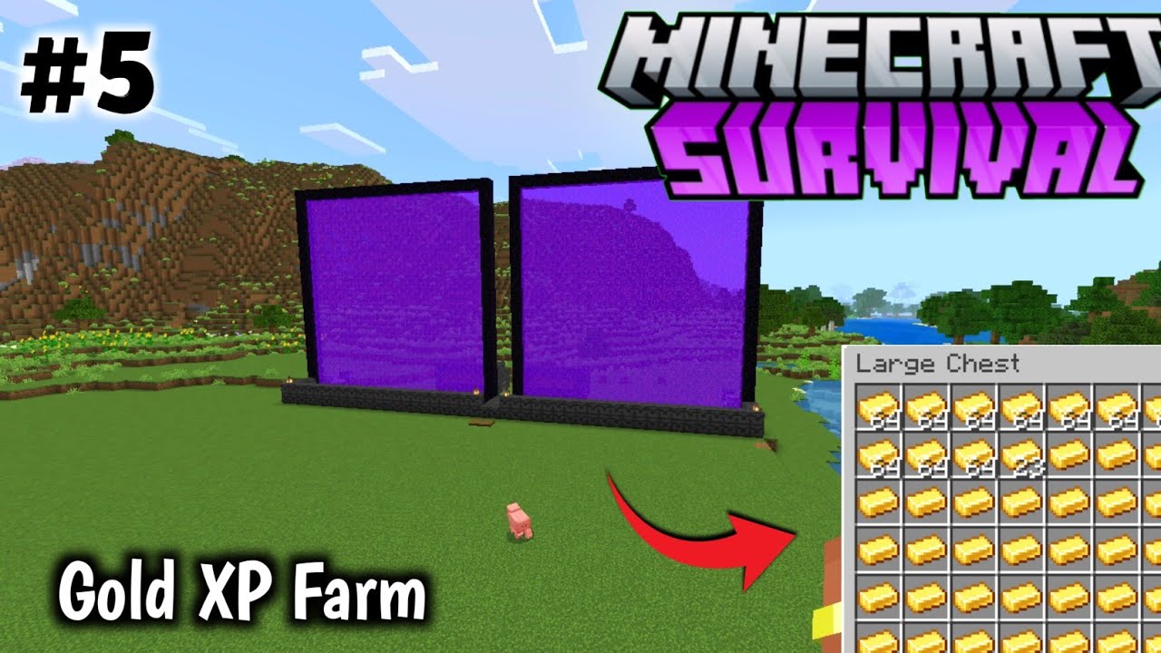Ultimate Gold XP Farm | Minecraft PE Survival Series #5