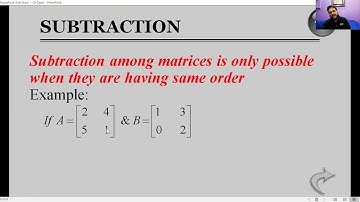 Addition and Subtraction of Matrices by SAQIB IQBAL