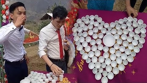 Thử thách chú rể uống hết 100 ly rượu mới được gặp cô dâu - Săn Video Hot