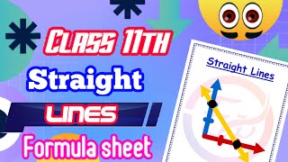 | Formula Sheet| Straight lines | Class 11th| Maths chapter 10| ‎@Edustudy_point