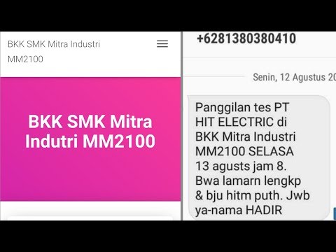 Cara daftar Online BKK SMK Mitra Industri MM2100