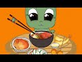 Kvakaanimation 먹방 ASMR MUKBANG Super Delicious Ramen And Kimchi Animation By Little Frog Kvaka