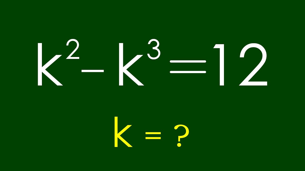 Can you solve this ? | Math Olympiad | k = ? - YouTube