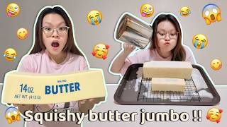 Bikin SQUISHY BUTTER JUMBO lapis LILIN !! ASMR squishy paling satisfying ?!! 😱🧈🕯️