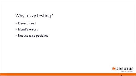 Arbutus Analytics - Simplify Your Fuzzy Duplicate Testing