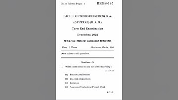 BEGS-185 Question paper dec-2022#ignou