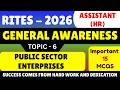 Public Sector Enterprises MCQS | RITES HR General Knowledge MCQS PDF 2026 | RITES GK MCQs pdf 2026