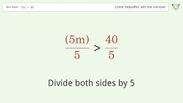 Solving Linear Inequalities: 5m is Greater Than 40