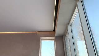 Тканевый потолок Descor, теневой профиль, подсветка, Слот Парсек